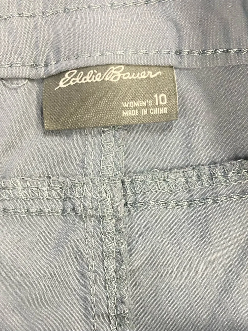 Eddie Bauer Women’s 10 Blue Gray Hiking Trail Nylon Zip Pocket Outdoor Shorts - Picture 4 of 9